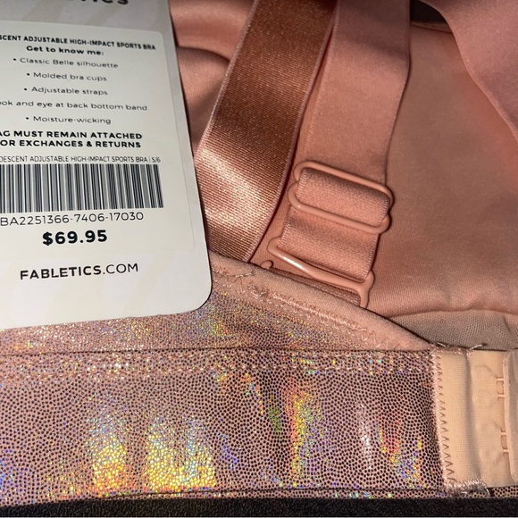 BELLE IRIDESCENT ADJUSTABLE HIGH-IMPACT SPORTS BRA - Picture 3 of 4